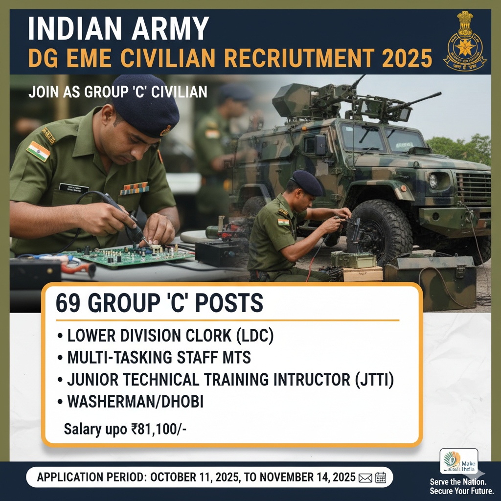 Indian Army DG EME Civilian Recruitment 2025