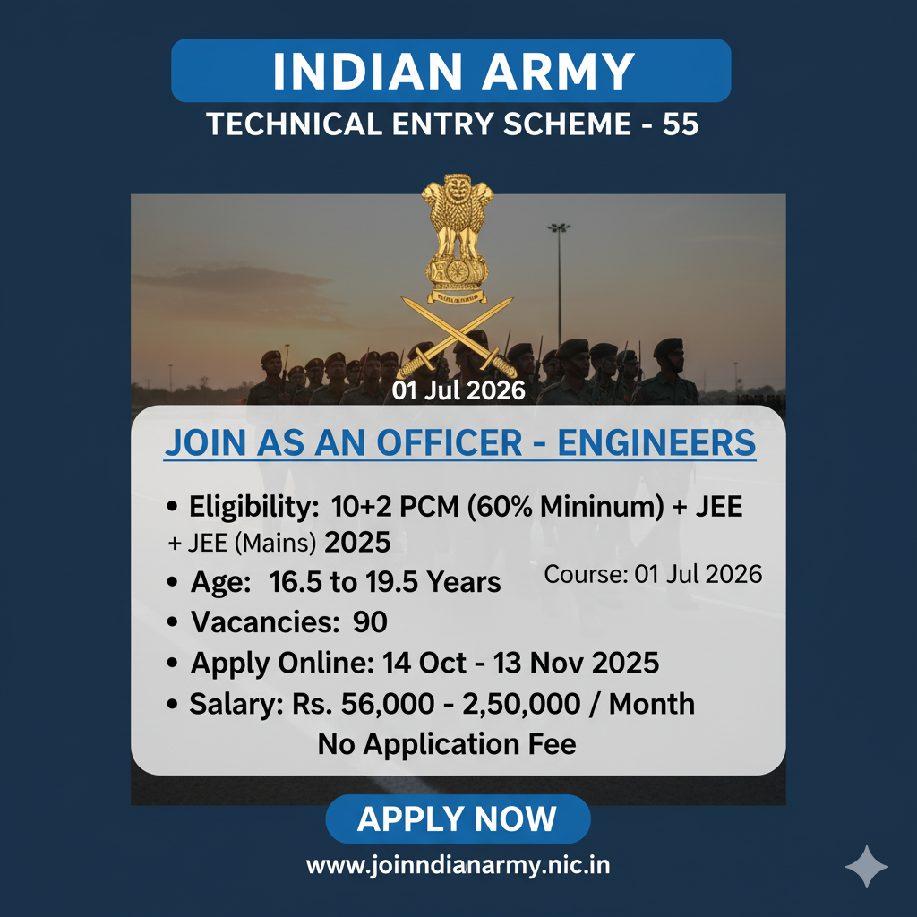 Indian Army 10+2 Technical Entry Scheme-55