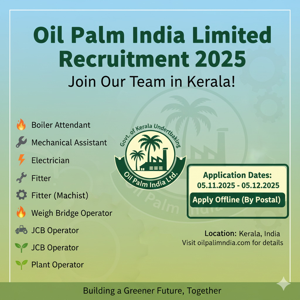 Oil Palm India Limited Recruitment 2025